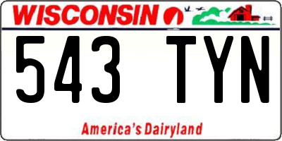 WI license plate 543TYN