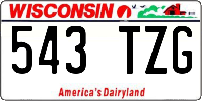 WI license plate 543TZG