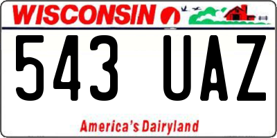 WI license plate 543UAZ