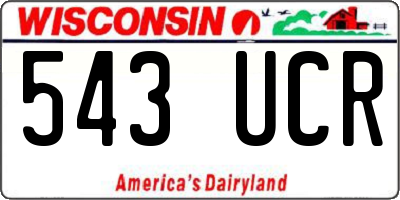 WI license plate 543UCR