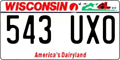 WI license plate 543UXO