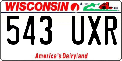 WI license plate 543UXR