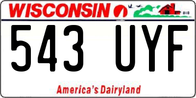 WI license plate 543UYF