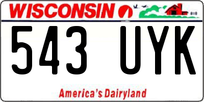 WI license plate 543UYK