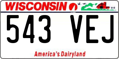 WI license plate 543VEJ