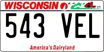 WI license plate 543VEL