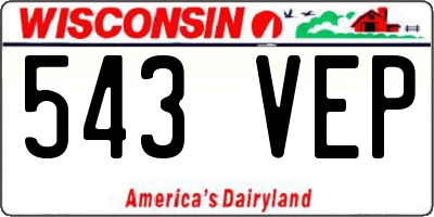 WI license plate 543VEP