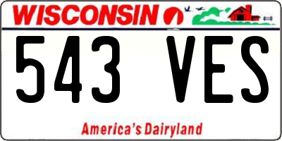 WI license plate 543VES