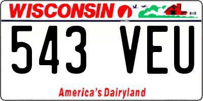 WI license plate 543VEU