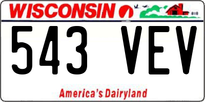 WI license plate 543VEV