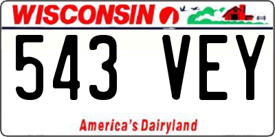 WI license plate 543VEY