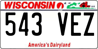 WI license plate 543VEZ