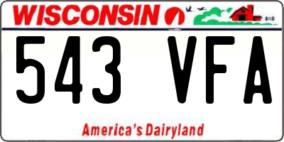 WI license plate 543VFA