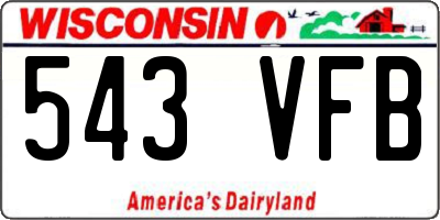 WI license plate 543VFB