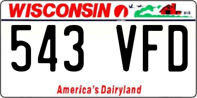 WI license plate 543VFD