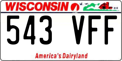 WI license plate 543VFF