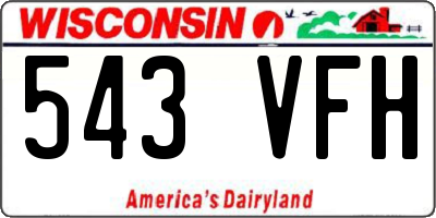 WI license plate 543VFH