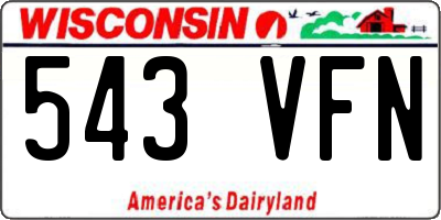 WI license plate 543VFN