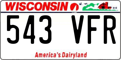 WI license plate 543VFR
