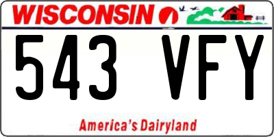 WI license plate 543VFY