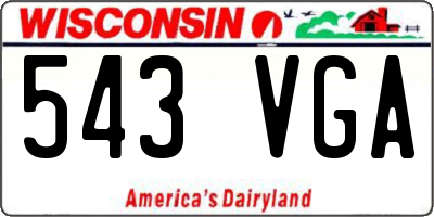WI license plate 543VGA