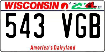 WI license plate 543VGB