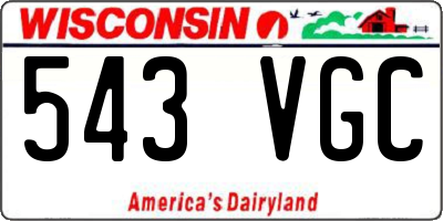 WI license plate 543VGC