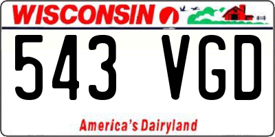 WI license plate 543VGD