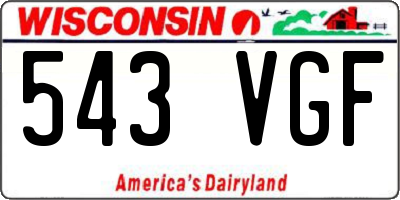 WI license plate 543VGF