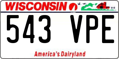 WI license plate 543VPE