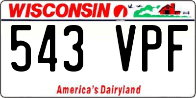 WI license plate 543VPF