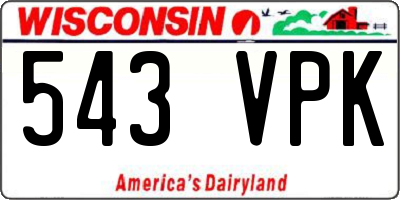 WI license plate 543VPK