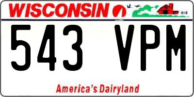 WI license plate 543VPM