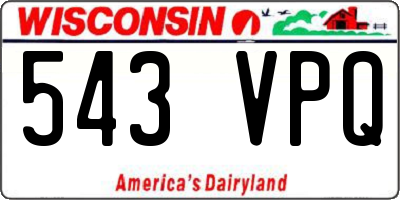 WI license plate 543VPQ