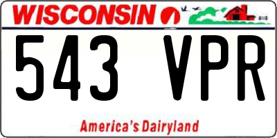 WI license plate 543VPR