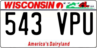 WI license plate 543VPU