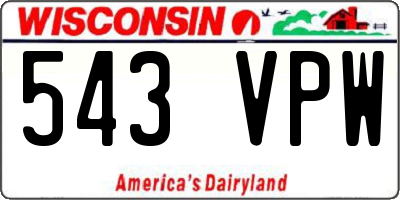 WI license plate 543VPW