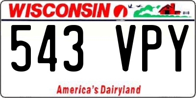 WI license plate 543VPY