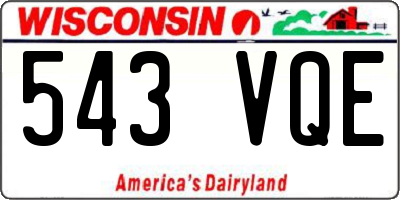 WI license plate 543VQE