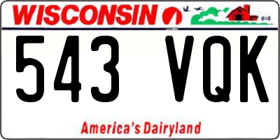 WI license plate 543VQK