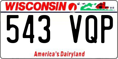 WI license plate 543VQP