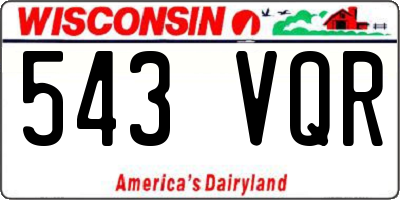 WI license plate 543VQR