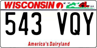WI license plate 543VQY