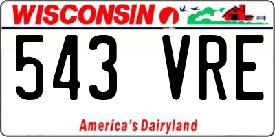WI license plate 543VRE