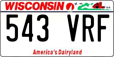 WI license plate 543VRF
