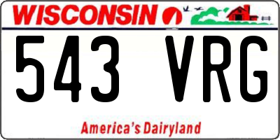 WI license plate 543VRG