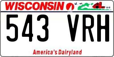 WI license plate 543VRH