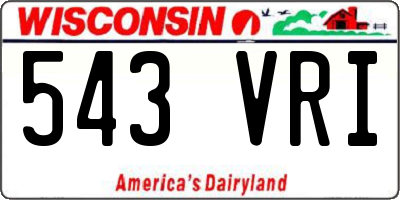 WI license plate 543VRI