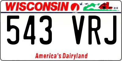 WI license plate 543VRJ