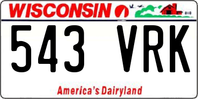 WI license plate 543VRK
